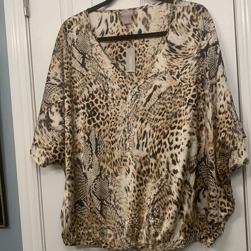 Chicos Animal Snake Print Size 2